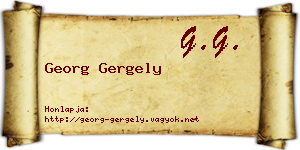 Georg Gergely névjegykártya